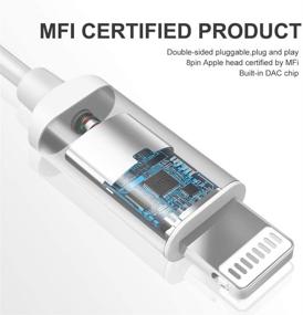 img 3 attached to Наушники с микрофоном и пультом громкости, сертифицированные MFi Lightning - наушники для iPhone, с проводными шумоподавляющими вкладышами, совместимые с iPhone 12/11/XR/XS/X, 8/8 Plus, 7/7 Plus, iPad, iPod.