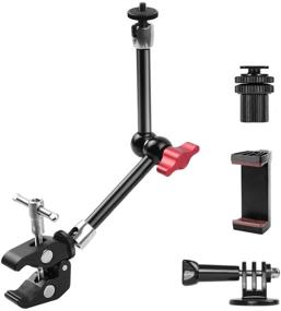 img 4 attached to 🔧 Hemmotop Magic Arm 11 дюймов: Окончательное крепление с супер зажимом для GoPro, iPhone, ЖК-мониторов - Настроенные, Сочленяющие трения Руки