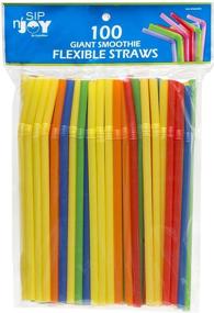 img 1 attached to 🥤 Giant Bendable Smoothie Straws [100 Pack] - Assorted Colors for Sipping Bliss