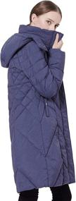 img 4 attached to Orolay Women's Hooded Down Jacket Winter Long Coat: Snap Button Puffer Jacket in Dark Grey