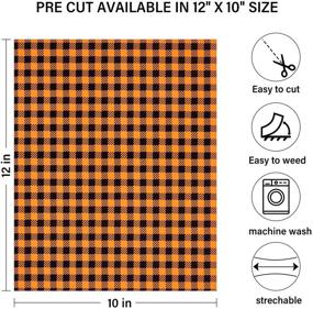 img 2 attached to 🎃 Halloween HEAT TRANSFER VINYL - Set of 9 - 12x10 inches - Vibrant Orange Buffalo Plaid HTV Iron on Vinyl - Adhesive Plaid PU Vinyl for T-Shirts, Clothing, Bags, Hats, Pillows, and Crafts