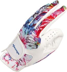 img 2 attached to Women's Pair of Cool Leather Golf Gloves - Summer Floral Design with Breathable and Colorful Features for Sports