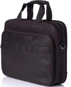 img 2 attached to 👜 Colombian Leather 15.6” Laptop Briefcase Portfolio by Alpine Swiss - Messenger Bag