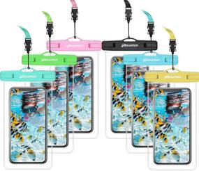 img 4 attached to 📱 GLBSUNION Universal Waterproof Case: 6-Pack Cellphone Dry Bag for iPhone, Galaxy & More - Underwater Pouch with Neck Strap for Beach, Kayaking, Travel & Bath