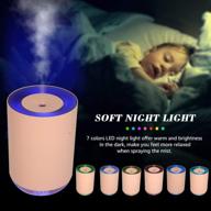 small bedroom humidifier varmhus - portable cool mist mini air humidifier for baby home, whisper quiet operation with 7 colors lights (pink) logo