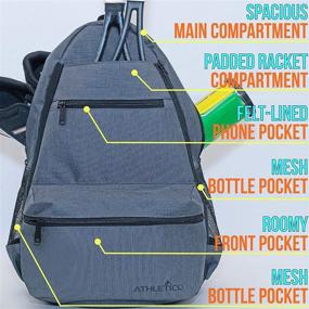 img 3 attached to 🎾 Functional Athletico Compact City Tennis Backpack - Holds 2 Rackets & Shoes for Men & Women