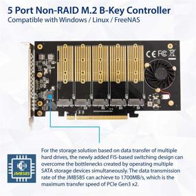 img 1 attached to 🔌 SI-PEX40142: 5-слотовая M.2 B-Key SATA Base SSD расширительная карта с полосой пропускания PCI-e 3.0 x2, требует слот x16.