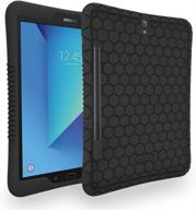 📱 fintie honeycomb case for samsung galaxy tab s3 9.7, lightweight shockproof silicone cover with s pen holder [anti-slip] [kid-friendly], black - 2017 release (sm-t820/t825/t827) logo