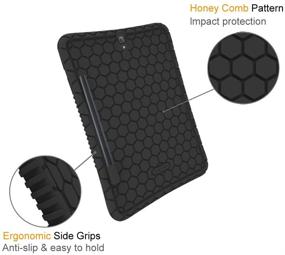 img 1 attached to 📱 Fintie Honeycomb Case for Samsung Galaxy Tab S3 9.7, Lightweight Shockproof Silicone Cover with S Pen Holder [Anti-Slip] [Kid-Friendly], Black - 2017 Release (SM-T820/T825/T827)