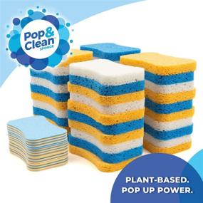 img 3 attached to 🧽 Pop & Clean Compressed Household Cleaning Sponge: 40-Pack Biodegradable Solution for a Sparkling Home