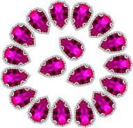 sparkling teardrop rhinestones: 20pcs flatback sew on glass rhinestone buttons for clothes, crafts, costume - 13x18mm, rose logo