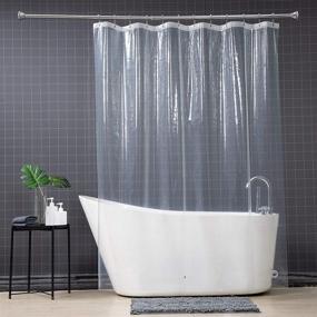 img 4 attached to 🚿 AmazerBath Clear 72x78 Inch PEVA Shower Curtain Liner with Magnets - Extra Long, Weighted, Waterproof Bathroom Plastic Curtain Liner