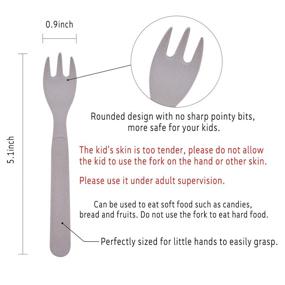 img 1 attached to Набор из 12 детских ложек и вилок из бамбука для кормления младенцев, набор детского столового прибора для малышей, экологически чистая посуда для малышей, малышей и детей, набор посуды и столовых приборов из бамбука для малышей.