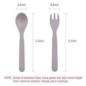 img 2 attached to Set of 12 Bamboo Kids Spoons & Forks for Baby Feeding, Toddler Cutlery Set, Eco-Friendly Tableware for Baby, Toddler, Kids, Bamboo Toddler Dishes & Dinnerware Sets