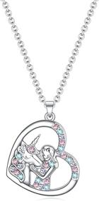 img 4 attached to 🦄 Sparkling Unicorn Necklace: Exquisite Austrian Crystal Jewelry for Women, Teen Girls - Ideal Christmas/Birthday Gifts for Daughter, Granddaughter and Niece