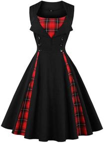 img 4 attached to 🎄 Christmas Cocktail Dresses for Women - Sleeveless Vintage Clothing by Killreal