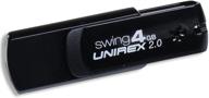 unirex swing 4gb usb 2.0 thumb drive, black - memory stick storage for computer, tablet, or laptop logo