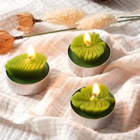 img 1 attached to EMOHOME 12-Piece Cactus Tealight Candles - Handmade Succulent Decor with Palm Leaves Design for Birthday Gifts, Wedding Party, Spa, and Home Decoration