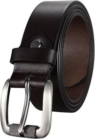 img 4 attached to Bullko Casual Classic Buckle Leather Men's Accessories