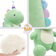 🦕 grtlpok cute dinosaur plush stuffed animal toys, squishy animal kawaii pillow, soft cartoon plushie hugging toy gifts for kids sleeping (green, 9 inches) logo