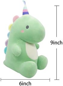 img 3 attached to 🦕 GRTLPOK Cute Dinosaur Plush Stuffed Animal Toys, Squishy Animal Kawaii Pillow, Soft Cartoon Plushie Hugging Toy Gifts for Kids Sleeping (Green, 9 Inches)