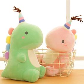 img 2 attached to 🦕 GRTLPOK Cute Dinosaur Plush Stuffed Animal Toys, Squishy Animal Kawaii Pillow, Soft Cartoon Plushie Hugging Toy Gifts for Kids Sleeping (Green, 9 Inches)