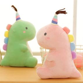 img 1 attached to 🦕 GRTLPOK Cute Dinosaur Plush Stuffed Animal Toys, Squishy Animal Kawaii Pillow, Soft Cartoon Plushie Hugging Toy Gifts for Kids Sleeping (Green, 9 Inches)