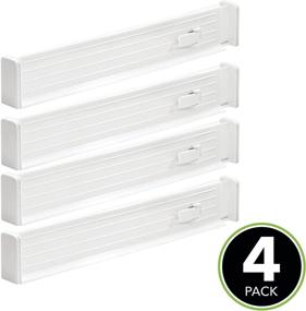 img 3 attached to 📦 mDesign Expandable Kitchen Drawer Organizer, Adjustable Divider for Efficient Pantry and Cabinet Storage – Ligne Collection, 4 Pack - White