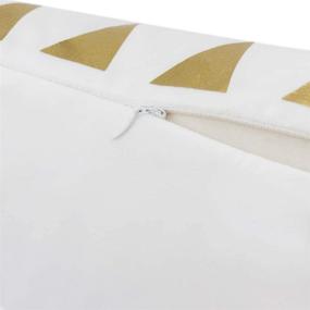 img 1 attached to JWH Christmas Tree Decorative Gold Foil Pillowcase: Soft Velvet White Square Cushion Cover for Home Bed Living Room Sofa Couch - 18 x 18 Inch