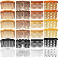 💇 stylish and versatile 24-piece french hair side combs set for girls and women with various teeth options - perfect hair clip combs accessories in plastic twist design logo