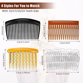 img 3 attached to 💇 Stylish and Versatile 24-Piece French Hair Side Combs Set for Girls and Women with Various Teeth Options - Perfect Hair Clip Combs Accessories in Plastic Twist Design