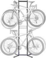 🚲 delta 4 bike rack garage - bike storage rack with basket - no drilling needed - fully adjustable vertical bike rack for all bicycle styles - freestanding wall bike rack supports up to 160 lbs logo