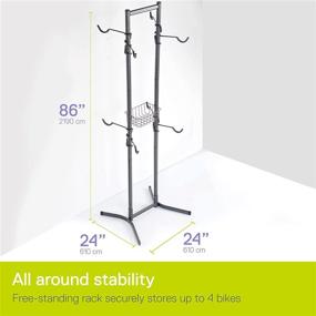 img 3 attached to 🚲 Delta 4 Bike Rack Garage - Bike Storage Rack with Basket - No Drilling Needed - Fully Adjustable Vertical Bike Rack for All Bicycle Styles - Freestanding Wall Bike Rack Supports Up to 160 lbs