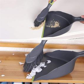 img 3 attached to 🐱 Dustpan and Brush Set - Ideal for Cat Owners in Home, Kitchen, Office - Dark Green