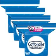 cottonelle freshfeel смываемые влажные салфетки - общее количество 672 смываемых салфеток в 4 заправочных упаковках логотип