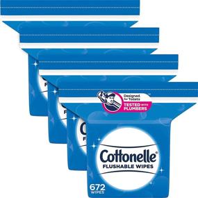 img 4 attached to Cottonelle FreshFeel смываемые влажные салфетки - общее количество 672 смываемых салфеток в 4 заправочных упаковках