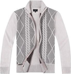 img 2 attached to Gioberti Lightweight Geometric Cardigan Charcoal Boys' Clothing in Sweaters