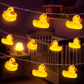 img 4 attached to 🦆 20 LED Kids Room String Lights for Holiday Decor - Duck Themed Party, Bedroom, Living Room, Yard, Garden, Dorm - Squeeze Sound Squeaky