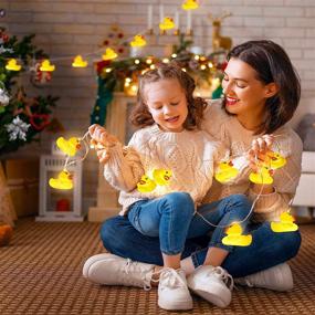 img 2 attached to 🦆 20 LED Kids Room String Lights for Holiday Decor - Duck Themed Party, Bedroom, Living Room, Yard, Garden, Dorm - Squeeze Sound Squeaky