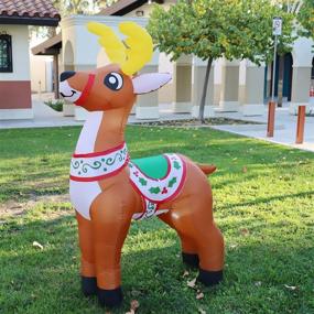 img 4 attached to 🦌 GOOSH 5.5 FT Christmas Inflatables Outdoor Reindeer – Clearance Blow Up Yard Decoration with LED Lights for Holiday, Christmas, Party, Yard, Garden