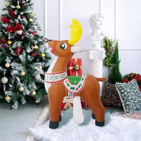 img 2 attached to 🦌 GOOSH 5.5 FT Christmas Inflatables Outdoor Reindeer – Clearance Blow Up Yard Decoration with LED Lights for Holiday, Christmas, Party, Yard, Garden