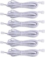 flexible extension cable for led cabinet lights - 3m (2 pin white cord, 6 pack) - get a longer reach for your lighting! логотип