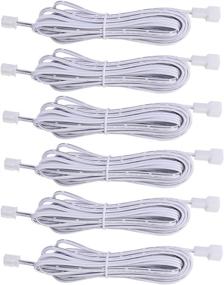 img 4 attached to Flexible Extension Cable for LED Cabinet Lights - 3m (2 pin White Cord, 6 Pack) - Get a Longer Reach for Your Lighting!