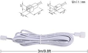 img 1 attached to Flexible Extension Cable for LED Cabinet Lights - 3m (2 pin White Cord, 6 Pack) - Get a Longer Reach for Your Lighting!