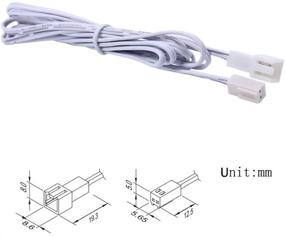 img 2 attached to Flexible Extension Cable for LED Cabinet Lights - 3m (2 pin White Cord, 6 Pack) - Get a Longer Reach for Your Lighting!