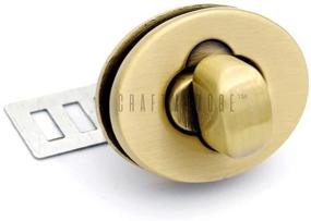 img 3 attached to 🔒 Premium Oval Twist Turn Locks Purse Closure - CRAFTMEMORE Leathercraft Accessory (Medium 28x22 mm, Brushed Brass)
