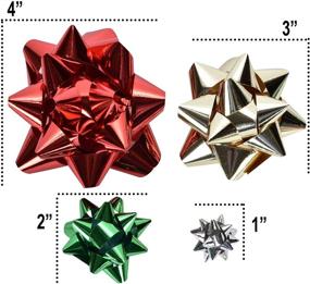 img 3 attached to 🎁 120 Self-Adhesive Christmas Bows in Red, Green, Silver, and Gold - Includes Large, Medium, Small, and Mini Sizes for Presents, Wreaths, Wrapping Holiday Gifts - 24 of 4", 30 of 3", 30 of 2", and 36 of 1" Bows