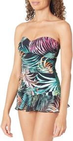 img 3 attached to 👙 Gottex Bandeau Swimdress Swimsuit - Women's Clothing Profile