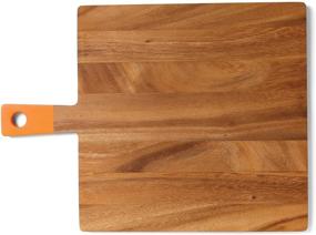 img 2 attached to 🔪 Ironwood Gourmet Square Paddle Board: Tangerine, 13 x 17.5 x 0.5 inches - Durable and Stylish Cutting Board Option