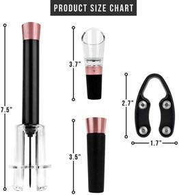 img 1 attached to OPUX Rose Gold Air Pressure Wine Opener Set: Effective Cork Remover with Aerator, Foil Cutter, and Vacuum Stopper Included